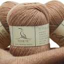 TEHETE 100% Merino Wool Yarn for Knitting 3-Ply Luxury Warm Soft Lightweight Blue Crochet Yarn (Khaki)