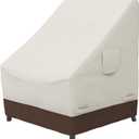AmazonBasics Outdoor Patio High-Back Chair Cover, Beige/Tan, 35"x 28"