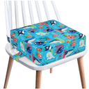 Toddler Booster Seat for Dining Table,4 Inches Washable Double Safer Straps NonSlip Bottom Booster Seat for Kids, Portable Travel High Density Sponge Detachable Increasing Cushion for Child