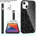 TEAUGHT Compatible with iPhone 14 Case Cute Pattern Black Leopard Print Cheetah + Screen Protector Tire Shockproof Cover, Cheetah Pattern Phone Case Anti-Skid for Girls Women