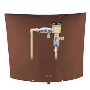 Backflow Preventer Insulation Cover 5F/5 Winter Freeze Protection for Sprinkler, Pressure Vacuum Breaker, Well Pump & Outdoor Plumbing Valves Waterproof, Insulated, (24" W x 30" H, Brown)