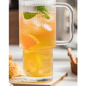 Luxilish Glassware, 
Modern Glass Mug for Cold & Hot Beverages