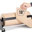 18" Paper Roll Dispenser With a Cutter, Next Gen, Non-Slip Suction Cup Feet - Heavy-Duty Dispenser for Kraft, Freezer, Newsprint, Butcher Paper Rolls - Up to 10" in Diameter, Safe Rod Holder