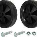 PATIKIL 6" Air Compressor Wheels, 2 Pcs Universal Air Compressor Wheel Replacement Parts with 0.5" Dia. Hole for Easy Mobility, Black