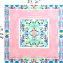 KRD x Preppy Goods Calypso Coast Mahjong Mat - Pink & Blue Grandmillennial Mahjong Playing Mat with Instructional Layout for American Mahjong, 32.5"x32.5"