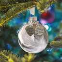 3 x Clear Christmas Memorial Ornament Feather Ball, A Piece of My Heart is in Heaven Loss of Loved One Mother Christmas Tree Hanging Sympathy Gift with Silk Ribbon & Red Gift Box (Mom)