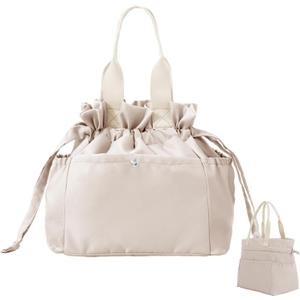 MEXS Lunch Bag for Women Reusable Drawstring Insulated Lunch Box Stain-Resistant Large Cinch Closure Lunch Bags for Work Office