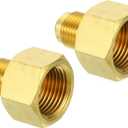 PATIKIL 5/8" (7/8"-14UNF) Female Flare x 3/8" (5/8"-18UNF) Male Flare, 2pcs SAE 45 Degree Brass Fittings for Air Gas Lines Refrigeration HVAC