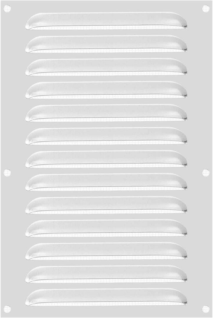 PATIKIL 12x8 Inch Aluminum Vent Cover, Screen Air Grille Ventilation Cover HVAC Louvered Grill Built-in Mesh for Home Kitchen Fireplace Bathroom Wall Ceiling, Silver