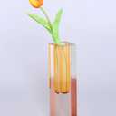 Acrylic Vase, Bud Vase for Centerpieces, Maximalist Decor Cute Flowers Vases for Modern Home, Office, Bedroom, Living Room, Dining Table (Fluorescent Orange, Brown)