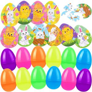 30 Sets Mini Easter Egg Puzzles for Kids Colorful Easter Eggs with Puzzles Mini Game Egg for Party Favors Hunt Supplies Basket Fillers Goodie Bag Stuffers
