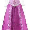 JerrisApparel Women’s Princess Costume Dress Halloween Cosplay Dress up (L, Purple)
