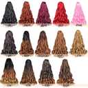 Synthetic French Curl Braiding Hair for Black Women 16 Inch 8 Packs Curly Braiding Hair Pre Stretched for Box Braids 75g/Pack Burgundy French Curls Braiding Hair Extensions (16Inch,8 Packs,Burgundy)