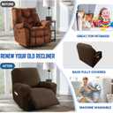 MAXIJIN Latest Recliner Slipcovers for Living Room 4 Pieces Stretch Jacquard Recliner Chair Cover Soft Fitted Recliner Protector with Elastic Bottom for Kids, Pets (Recliner, Dark Coffee)