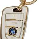 for BMW Key fob Cover, Soft Full Protection Key Case Shell for BMW 2 5 6 7 Series X1 X2 X3 X5 X6 X7 Premium Anti-dust Anti-Break Protection (White)