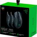 Razer Naga V2 Pro Wireless MMO Gaming Mouse: 19+1 Programmable Buttons w/Swappable Side Plates - HyperScroll Pro Wheel - Focus 30K Optical Sensor - Mouse Switches Gen-3-300 Hr Battery