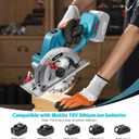6 Inch Cordless Mini Circular Saw for Makita 18V Battery(Not Inclued), 12000RPM 2"(90) Cutting Depth, Brushless Compact Tile Saw for Wood, Tile, Metal, Plastic, for 5-1/2, 5-3/8 Inch Blade