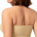 HSIA Strapless Bras for Women Bandeau Bra Wireless Full Coverage Non-Slip Large Bust Seamless Tube Bra Fixed Cup (Beige, XXXL)