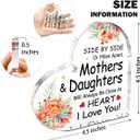 3 x Gifts for Mom from Daughter,Appreciation Gifts for Mom Birthday Thanksgiving Christmas,Always Be Closer At Heart Sign Acrylic Flowers Plaque 4.5x4.5 Inches