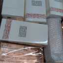Liacere 350PCS Rose Gold Plastic Plates - Clear with Rose Gold Rim for 50Guests Dinnerware - Include 100 Plates disposable 150 PCS Silverware 50 Napkins for WeddingParty
