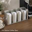 4 Compartment Cup And Lid Holder, Adjustable Stainless Steel Organizer Rack for Disposable Coffee Cup Covers, Countertop Organizer with Screws and Screwdriver (4 Compartment)
