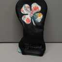 Golf Club Covers Black Lucky Clover Golf Head Covers Driver Covers Fariway Wood Headcover Hybrid Covers Leather Golf Headcover with Number Tag for All Brand