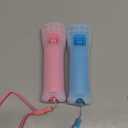 Wii Remote Controller, 2 Packs Upgrade Wireless Controller Compatible with Wii Wii U(blue and pink)