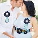 Vansolinne Star and Moon Maternity Sash Kit Mom to Be Daddy to Be Corsage Pin Over The Moon Baby Shower Decorations Navy Blue Twinkle Twinkle Little Star Theme Belly Bond Pregnancy Photo Props