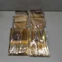 Bestluck 150PCS Gold Plastic Silverware for 50 Guests, Heavy Duty Gold Disposable Utensils Sets, Includes 50 Forks, 50 Spoons, 50 Knives, Elegant Cutlery Perfect for Wedding, Party