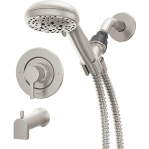 Moen Beric Shower Faucet with Handshower and Included Valve – Spot Resist Nickel Finish, 2-Function Diverter, Modern Design, 82775SRN