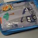 lasoftan Construction Toddler Bedding Set for Boys, 4 Piece Bed-in-a-Bag Toddler Comforter Sets, Excavator, Cars Printed, Super Soft and Comfortable Microfiber Todeeler Bed Set