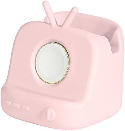 HECCEI iWatch Charging Dock, Charger Stand for Apple Watch Series Ultra/8/SE2/7/6/SE/5/4/3/2/1, for Airpods 3/2/Pro, iPhone 14/13/12/11/Pro/X/Max/XS/XR/8 Stand, Supports Nightstand Mode (Pink)