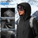 FREE SOLDIER Women's Waterproof Ski Snow Jacket Fleece Lined Warm Winter Rain Jacket with Hood Fully Taped Seams (Black)