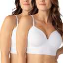 SHAPERMINT Bras for Women - Lingerie Bra, Bralettes for Women with Support, No Underwire Plus Size Bras for Women (Medium: 34C-D, 36B-C, 38B, White 2 Pack)