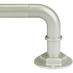 Curtain Rods for Windows 16 to 120 Inches Adjustable Blackout Wrap Around 1 Inch Diameter Curtain Rod, Brushed Nickel