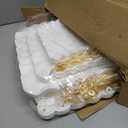 DIDROOM 10 Pack Dessert Table Display Set - 4 x Three-Tier Square Cupcake Stands and 6 x Serving Trays, Elegant Tableware for Cakes, Cupcakes, Pastries, and Snacks, Perfect for Parties (White)