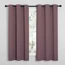 NICETOWN Dry Rose Blackout Curtains for Bedroom (1 Pair, 42 x 63 inches), Farmhouse Thermal Insulated Room Darkening Drapes for Windows