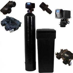 AFW Premium Fleck Whole House 64k Water Softener System - Upgraded 10% Resin 5600sxt Metered On-Demand - Efficient Water Softening System with 1" Bypass and Brine Tank - 64,000 Grain Capacity