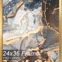 Fxojyvo 24x36 Picture Frame Gold Engineered Wood Wall Hanging