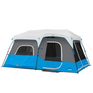 Tents with LED Lights 9 Person Family Multi Room Lighted Pop Up Tents for Camping | Included Storage Pockets for Camping Accessories