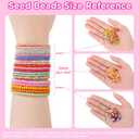 Funtopia 34000pcs+ 3mm Seed Beads for Jewelry Making, 5 Types 120 Colors Small Glass Beads for Bracelets, Friendship Bracelet Kit with Alphabet Letter Beads Smile Face Beads for DIY, Art and Craft