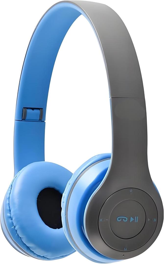 Hybrid Noise Cancelling Headphones, Wireless Bluetooth, Mic, Deep Bass, Soft Earpads, Fast Charging, Transparent Modes Blue
