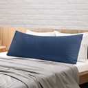 100% Egyptian Cotton Body Pillow Cover Long Pillow Case 600 Thread Count | Bed Pillow Protector with Zipper, Sateen Weave Cooling Full Body Pillowcase for Adults 20x54 Inches (1PC, Body, Navy Blue)