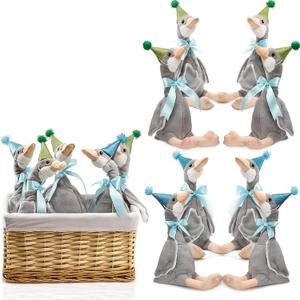 Silly Goose Birthday Decoration 8 Sets 15.7 Inch Soft Silly Goose Animal Hat with Wood Table Decor for Birthday Party Decoration