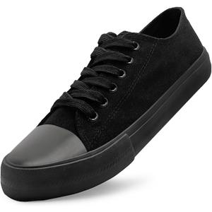 Unisex Low Top Lace Up Casual Canvas Shoes for Women and Men, Comfortable Lightweight Classic Fashion Sneakers Popular 2026, Zapatillas Casual De Lona De Moda para Hombre Y Mujer (All Black) Size 10