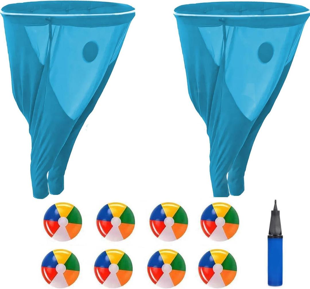 Granny Pants Yard Game Set with Bouncy Balls, Oversized Granny Pants Outdoor Game for Adults and Kids, Family Birthday Christmas Backyard Parties and Field Day & Team Games (2PCS-Blue)