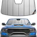 Pigenius Windshield Sun Shade for Ram 1500 2019-2024 with 5 inch Wide Sensor Front Window Sunshade - Safeguard