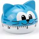 Cute Kitchen Timer Mechanical Timer for Kids (Blue Cat)