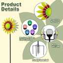 Decorative Metal Garden Daisy-Style Rotator, Decorative Garden Post, Daisy-Style Sculpture Courtyard. Outdoor Courtyard Art. (Yellow) (Yellow, Orange, Green)