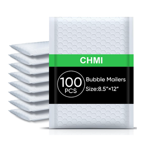 White Bubble Mailers 8.5 x 12 Inch 100 Pack, Usable Size 8.25X12 Inch Poly Mailers,Mailing Envelopes,Shipping Mailer，Opaque Self Seal Adhesive Waterproof Bags for Packaging and Shipping.